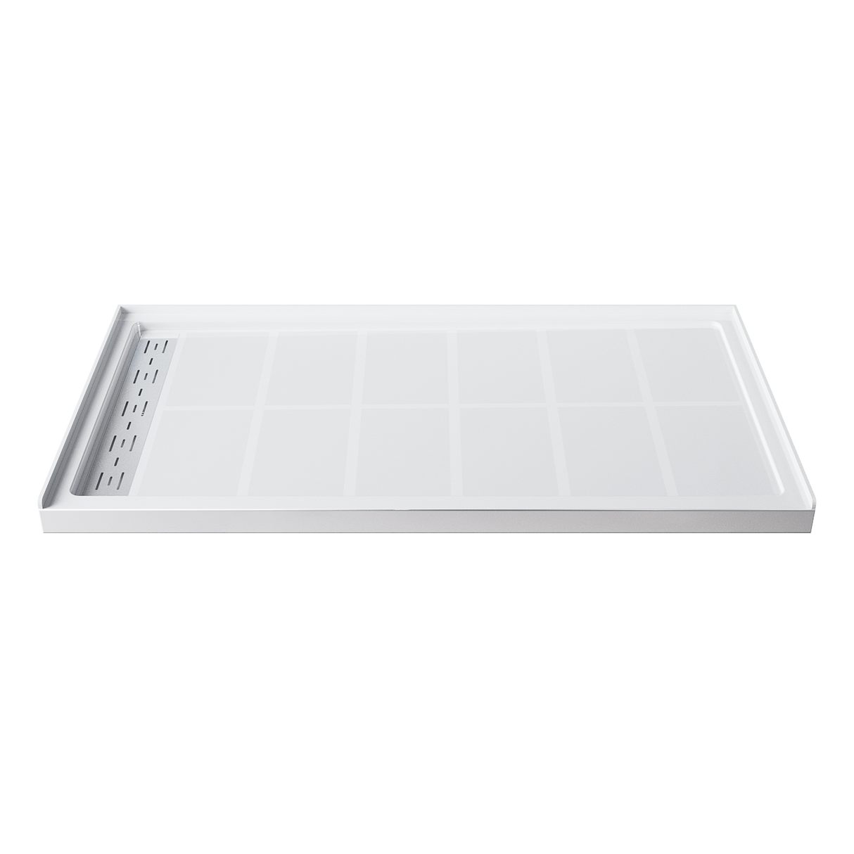 SUNNY SHOWER 32 in. D x 4 in. H White Left Drain Rectangular Base