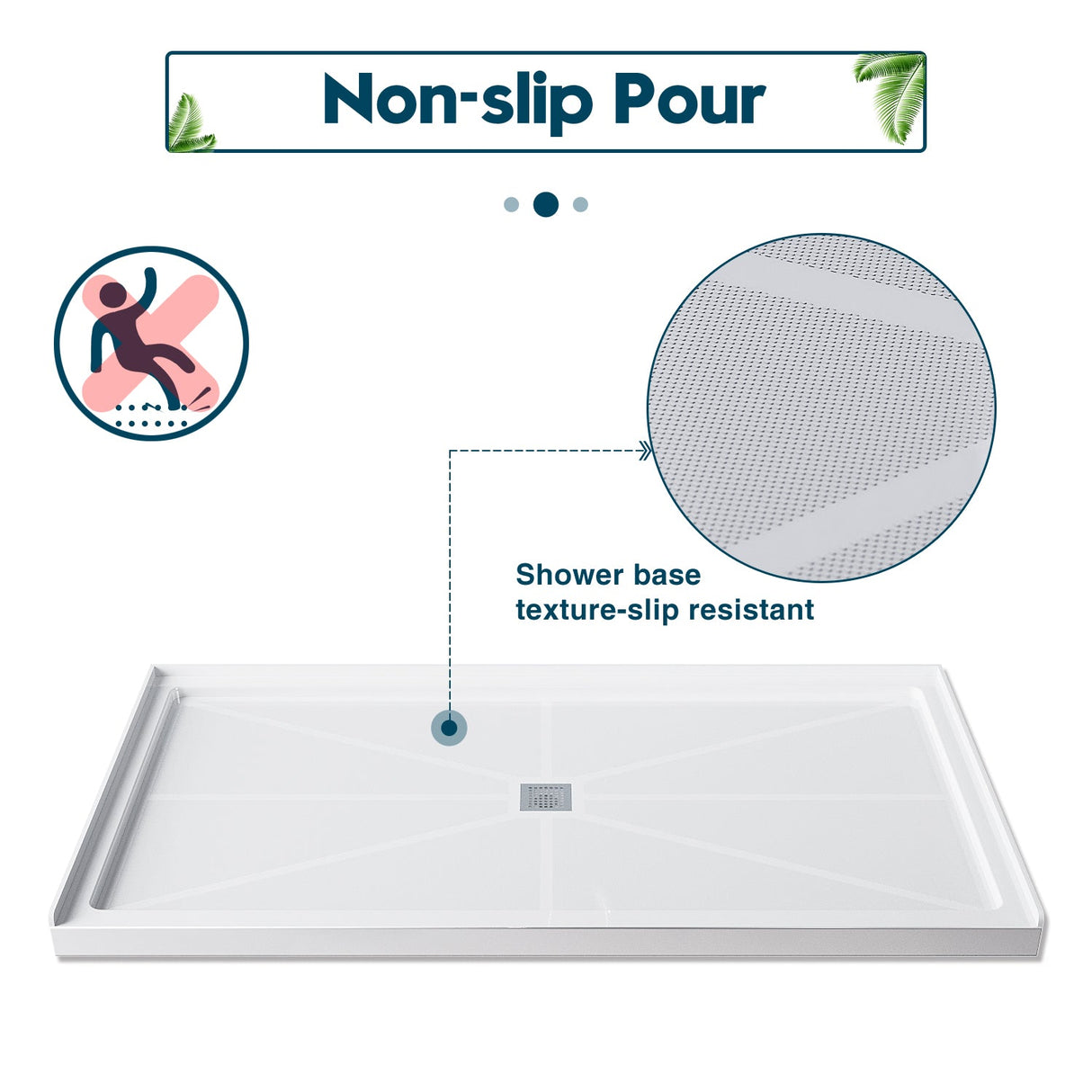 SUNNY SHOWER 32 in. D x 4 in. H White Center Drain Rectangular Base
