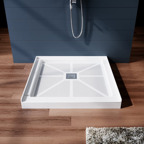 SUNNY SHOWER 36 in. W x 36 in. D x 4 in. H White Center Drain Square Bases