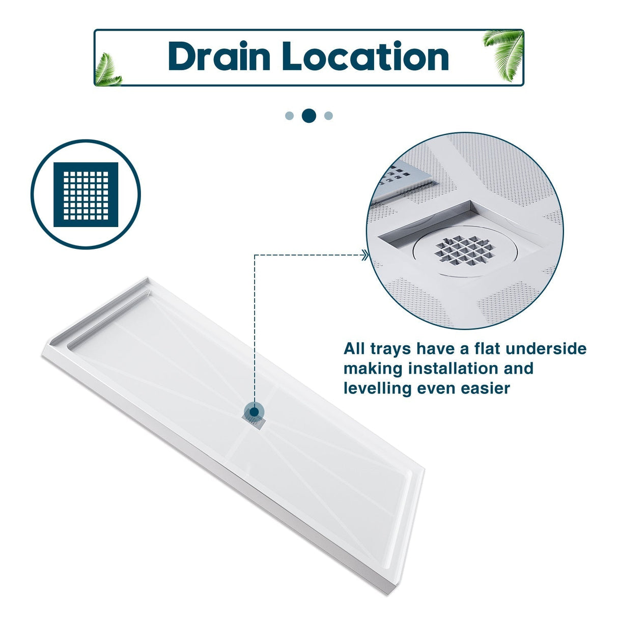 SUNNY SHOWER 32 in. D x 4 in. H White Center Drain Rectangular Base