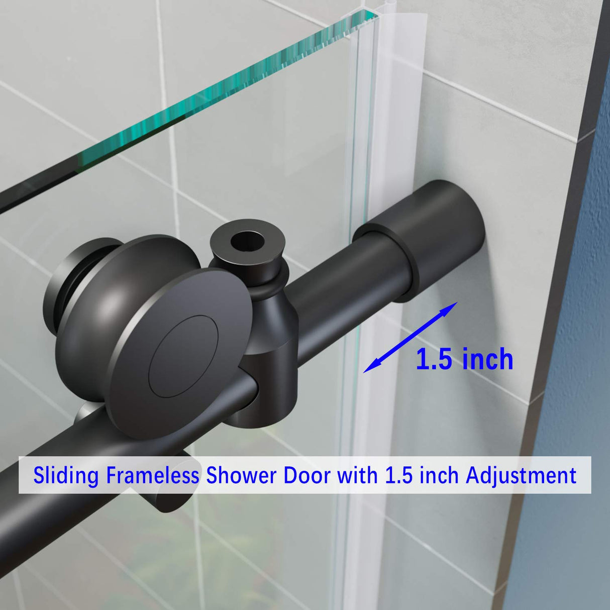 ELEGANT Frameless Sliding Shower Doors 48 in. W x 76 in. H