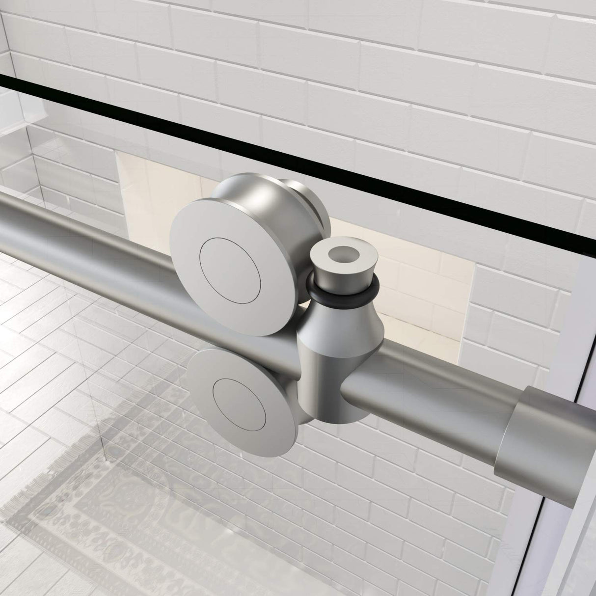 ELEGANT Frameless Sliding Shower Doors 48 in. W x 76 in. H