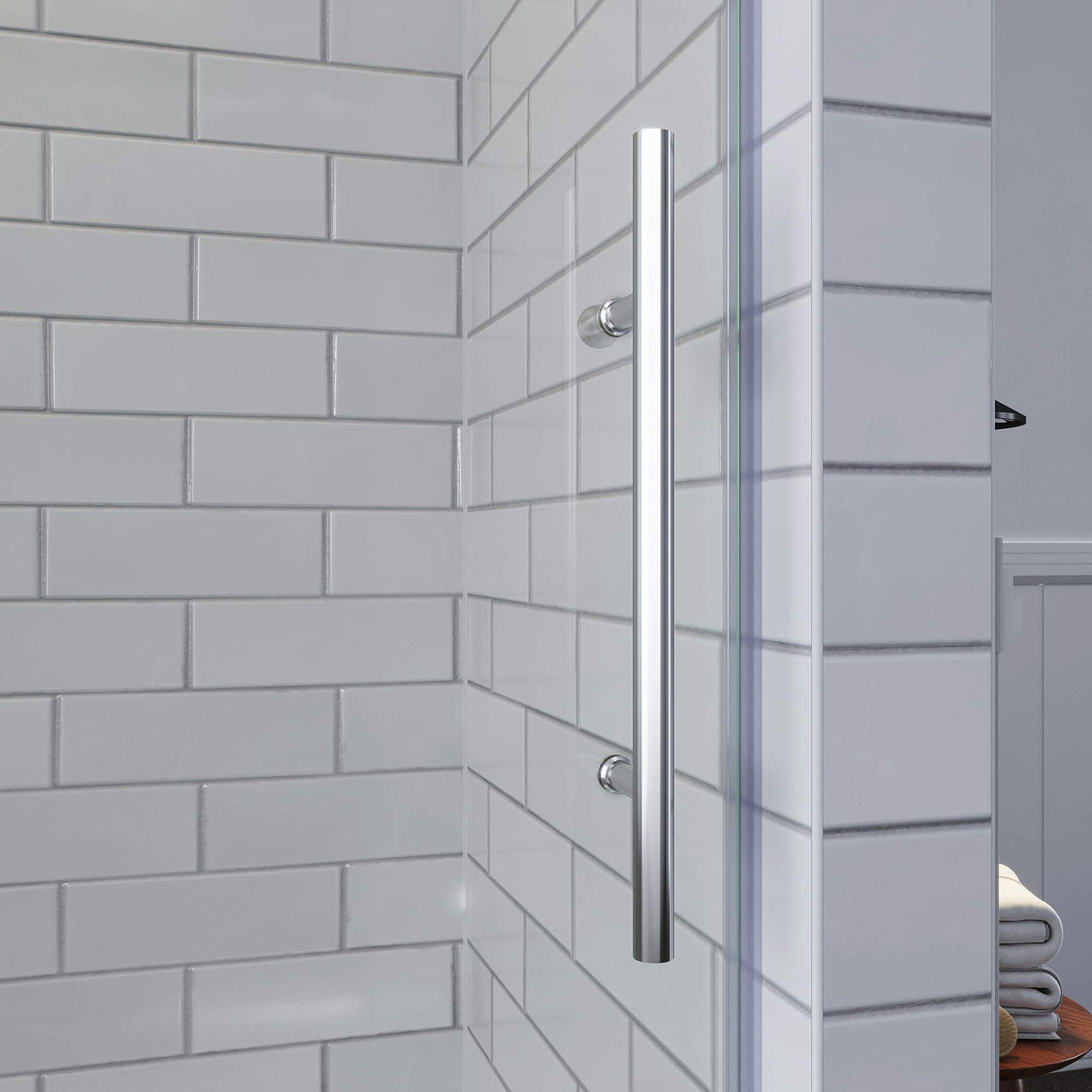 ELEGANT Frameless Sliding Shower Doors 48 in. W x 76 in. H