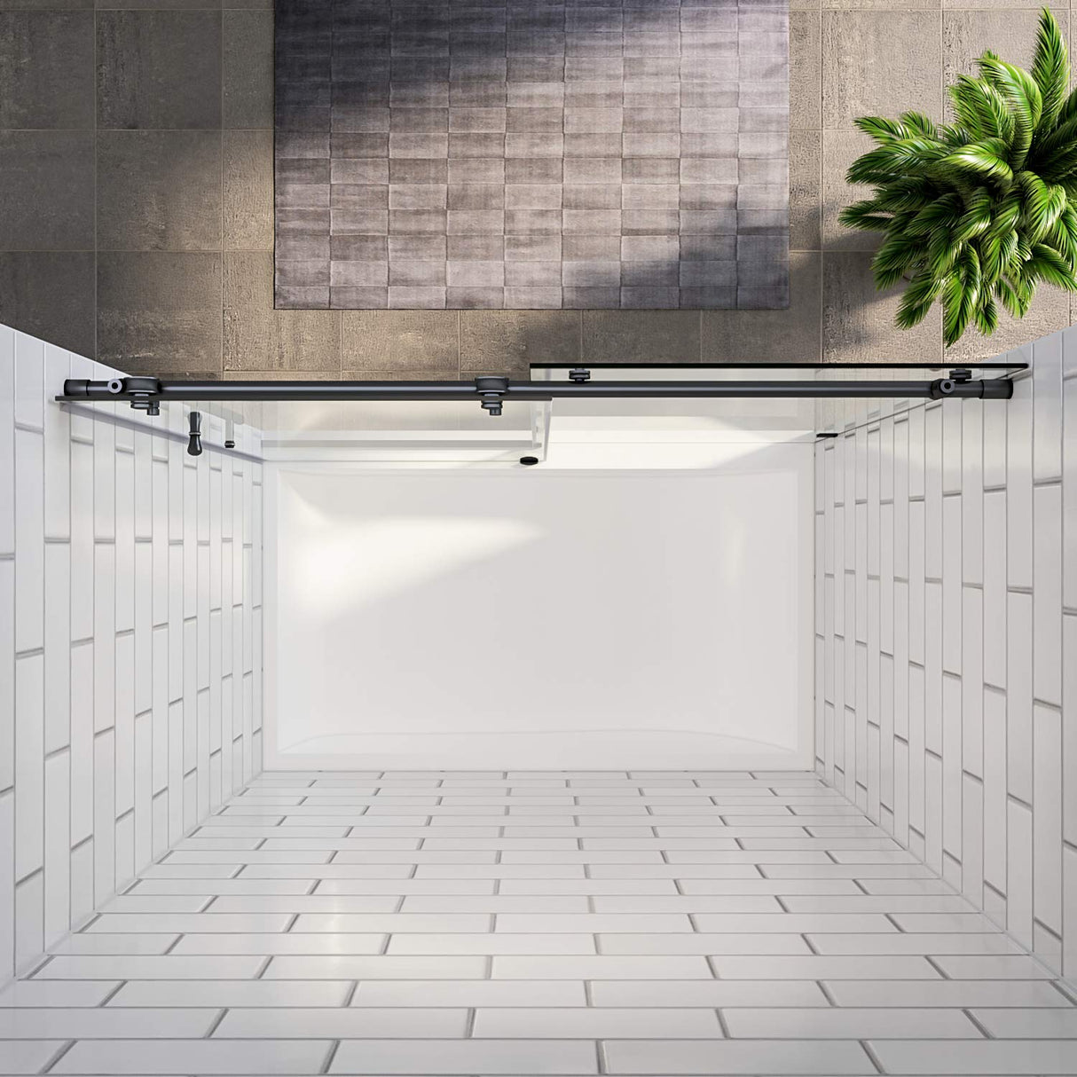ELEGANT Frameless Bathtub Sliding Doors 60 in. W x 62 in. H
