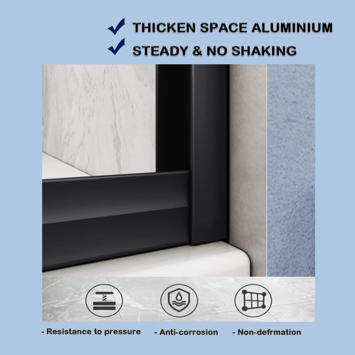 ELEGANT Bathtub Double Sliding Door 60 in. W x 58 in. H Black Finish