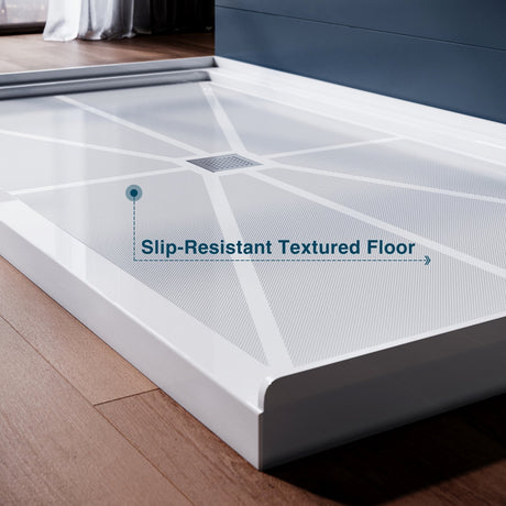 SUNNY SHOWER 32 in. D x 4 in. H White Center Drain Rectangular Base