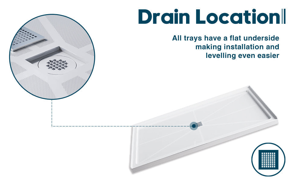 SUNNY SHOWER 32 in. D x 4 in. H White Center Drain Rectangular Base