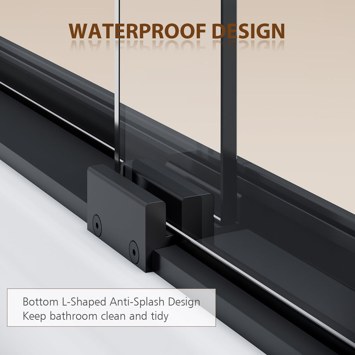 ELEGANT Double Sliding Shower Doors 60 in. W x 72 in. H Black Finish