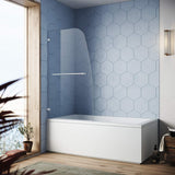SUNNY SHOWER 34 in. W x 58 in. H Frameless Chrome Finish Bathtub Hinged Door