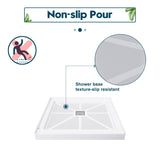 SUNNY SHOWER 36 in. W x 36 in. D x 4 in. H White Center Drain Square Bases