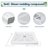 SUNNY SHOWER 36 in. W x 36 in. D x 4 in. H White Center Drain Square Bases