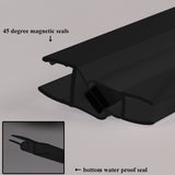 SUNNY SHOWER 1/4 Inch Frameless Black Finish Pivot Shower Door