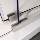 ELEGANT Frameless Sliding Shower Doors 64 in. W x 72 in. H Brushed Nickel Finish