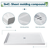 SUNNY SHOWER 32 in. D x 4 in. H White Center Drain Rectangular Base